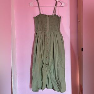 Lulu’s Buttoned Midi Dress With Pockets
